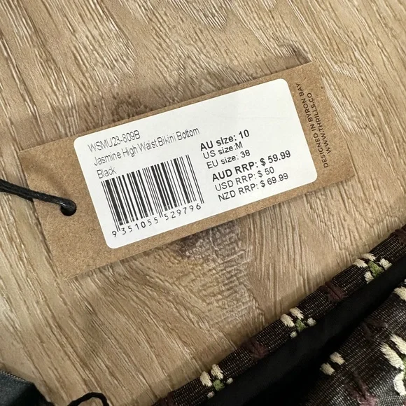 🆕 Thrills Jasmine Bikini Bottom Black - Picture 5 of 6